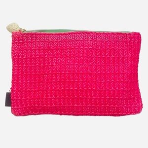 Ipsy vibrant hot pink make up glam bag March 2025 zipper plastic fabric
